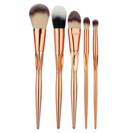 Beauty Tools 5pcs high quality makeup Eye brushes set Heartshaped rose gold plastic handle brush2048309