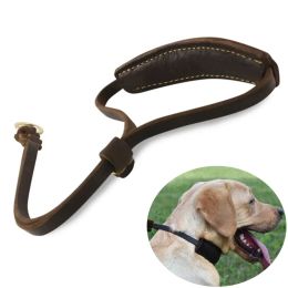Collars Real Leather Martingale Dog Collar Soft Wide Genuine Leather Dog Collar Adjustable for Medium Large Dogs Pet Training Supplies