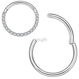 Body Arts 1PCS Septum Hoop Daith Piercing Jewelry G23 Titanium for Nose Helix Conch Tragus Sensitive Ears 16/18G Rook Lip Hoop Ring d240503