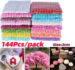 144 2CM Fake Mini Roses Artificial Wedding Flowers Diy Flower Decoration New Year Valentines day Gift Rosas Artificiales Rose5965162