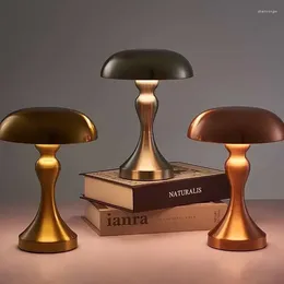 Table Lamps LED Touch Dimming USB Rechargeable For Bar El Restaurant Bedside Decor Bedroom Nightlights Mushroom Lampara Gift