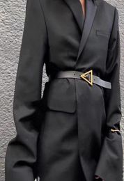 Luxury designer belts for women genuine leather belt gold triangle buckle ladies waist black ceinture femme waistband 2020 cinto7240850
