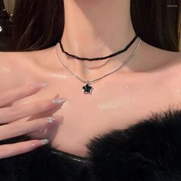 Choker Cute Star Five-pointed Black Neck Strap Collar Short Clavicle Chain Necklace Women's Accessories Ornaments