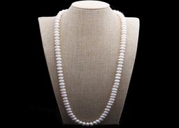 Design 1011mm 82 cm white freshwater pearl large steamed bread round beads pearl necklace sweater chain fashion jewelry25747511168