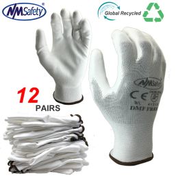 Gloves NMSafety 12 Pairs Anti Static Cotton PU Nylon Work Glove ESD Safety Electric Industrial Working Gloves for Men Women