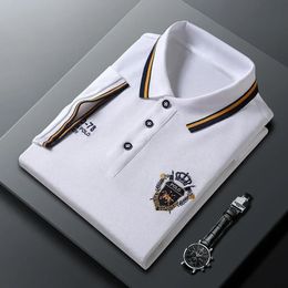 Short Sleeved POLO Shirt for Business Leisure Slim Fit Summer Mens Clothing 240426