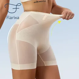 Women's Shapers Flarixa Body Shapewear Woman High Waist Slimming Shorts Postpartum Abdomen Control Panties Ultra Thin Ice Silk Shaping
