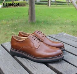 Casual Shoes Retro Brown Business For Men Black Leather Round Toe British Style Handmade Plus-Size