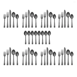 Flatware Sets Swirl 48 Piece Stainless Steel Set Black