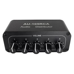 Amplifier 5CH Audio Distributor Stereo Audio Mixer 1 Input 5 Output RCA Splitter For Power Amplifier Active Audio Easy Instal Easy To Use