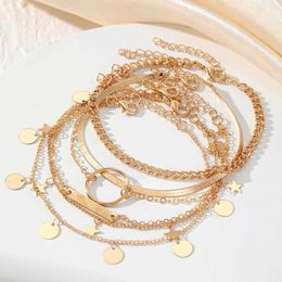 Anklets IFKM Bohemia For Women Anklet Foot Chain Summer Star Pendant Charm Anklet Sandals Barefoot Beach Foot Bridal Jewellery 2023