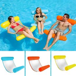 Floating Water Hammock Float Lounger Toys Inflatable Bed Chair Swimming Pool Foldable 240506