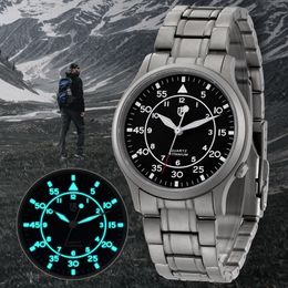 BERNY Watch for Men AR Coating Sapphire Fashion Wristwatch Luminous VH31 Ultrathin Quartz Waterproof 5ATM 240419
