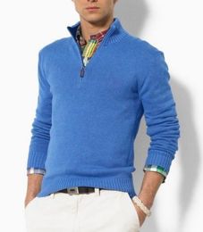 Hot men's Half Zipper High Neck pullover sweater designer Polos classic outerwear fashion embroidered knit fabric button knit