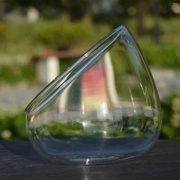 Vases Clear Slant Cut Bowl Glass Vase Mini Candy Jar Air Plant Holder