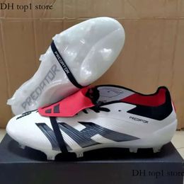 Gift Bag Boots Accuracy+ Elite Tongue FG BOOTS Metal Spikes Football Cleats Mens LACELESS Soft Leather Pink Soccer Eur37-46 Size 341