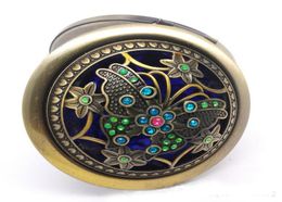 Dia 70mm Russia Style Vintage Cosmetic Mirror Pocket Round Compact Mirror Rhinestone Flower Twoside Make Up Mirror Lady Favors 108596513