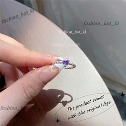 5mm Heart Diamond Ring Woman Sterling Silver Jewellery Luxury Love Designer Rings for Women Pink Purple 5A Zirconia Daily Outfit Gift Tiffanyjewelry 166