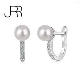 Stud Earrings JRR Arrival Pure 925 Sterling Silver Fashionable Pearl Dainty Wedding Ear Hoop Fine Jewelry