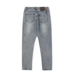 Designer Grey Jeans Mens Casual Lápis Pants Slim Fit Jeans Fashion