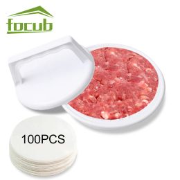 Grills NonStick Hamburger Meat Press Maker Round Shape BBQ Stuffed Burger Patties Beef Grill Pie Press Mould Maker Kitchen Accessories