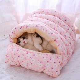 Cat Beds Furniture Winter Warm Cat Bed Super Soft Cute Pet Nest Small Dog Kennel Cat Sleeping Bed House Pet Cushion Warm Mat Animals Accessories