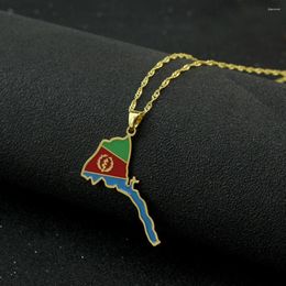 Chains Eritrea Map Flag Pendant Thin Necklaces For Women Girls Gold Colour Jewellery African Of Eritrean Necklace