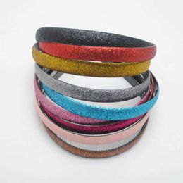 Headbands 5 pieces/batch of mixed colors 1.2CM wide new girls teeth hair shiny head with female hair accessories Q240506