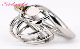 Sodandy 2018 Super Small Male Device Stainless Steel Mens Cock Cage Metal Penis Restraint Locking Cockring Bdsm Bondage Y190527033072647