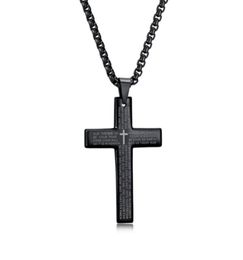 Pendant Necklaces Collier Long Mens Cross Scripture Necklace Chain Kettingen Bijuteria Titanium amp Pendants Colgante HombrePend737735029