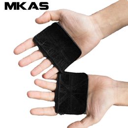 Leather Weight Lifting Training Gloves Palm Protection Women Men Fitness Sports Gymnastics Grips Pull Ups Weightlifting y240423