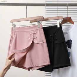 Kvinnors shorts kvinnors plus size y2k svart bläck kort hög midja mode 2024 Nya sommar shorts kvinnor gratis koreanska leveranskläder wx