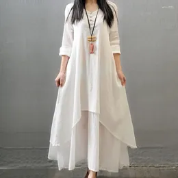 Party Dresses Elegant And Exquisite Cotton Dress For Women 2024 White Vestido Formal Occasion Loose Large Vintage Robe Women's Wear