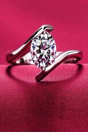High quality 2020 new desigin luxury Women girls Sterling silver S925 CZ diamond wedding engagement rings Anillo large stone love 7715993