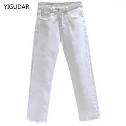 Women's Jeans White For Women High Waist Harem Mom Spring 2024 Streetwear Denim Pants Mon