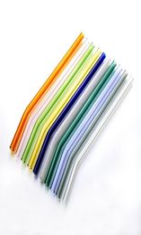 Glass Clear large straws Colored Bent Straight Milk Cocktail Straw Reusable Eco Borosilicate18cm20cm25cm2227991