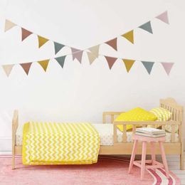 Banner Flags Hang Flag Banner Nursery Bunting Banner Flags Washable Cotton Fabric Triangle Pennant Garlands For Living Room And Bedroom