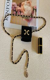 Designer Waist Chain Belt Fashion Ladies Thin Belts Luxury Small Waist Bag 110cm High Quality Dress Belt9940323