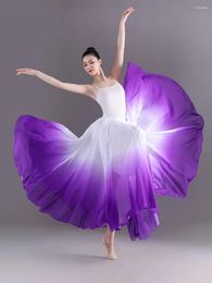 Stage Wear Gradient Colour Classical Dance Full Skirt Elegant Chiffon Chinese Wind 720 Degrees Performance Half-length