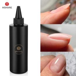 MSHARE Clear Rubber Base Gel Coat Thicker Nails Strengthen Alignment Base Soak Off 250ML Level Up 240430