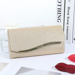 Totes High Quality Flash Wallet Minimalist Trend Clutch Bag Metal Chain Shoulder Evening Wedding Party