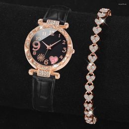 Wristwatches Watch For Women Dress Romantic Bracelet WristWatch Fashion Ladies Leather Quartz Clock Montre Femme