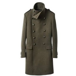 Collaro di schiuma di schiuma di metallo personalizzato Stand-up fatti in lana spessa Sust shouxedos cappotto lungo blazer.