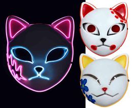 Luxury Anime Led Mask Cosplay Sabito Kamado Makomo Cute Masks Halloween Party Costume Props3736873