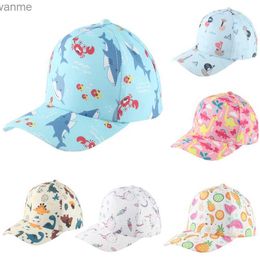 CAPS HATS Baby Summer Sun Hat Boys and Girls Childrens Baseball Hat Justerbar tecknad söt Snap Hat Childrens Outdoor Hat 3-7 år gammal WX