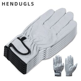 Gloves HENDUGLS 5PCS Brand Hot Sale Wear resistant Work Gloves Ultrathin Microfiber Leather Safety glove Wholesale Free Shipping 320
