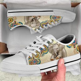 Casual Shoes INSTANTARTS Elephant Ethnic Floral Pattern Low Top Canvas Soft Sole Comfort Outdoors Walking Flats