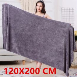Towels 120X200 CM super large smooth and soft doublesided quickdrying microfiber bath towel thickened nonlinting towel