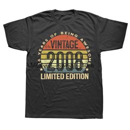 Men's T-Shirts Vintage 2008 Limited Edition 16 Year Old Gifts 16th Birthday T Tops Round Neck Short-Slve Fashion Tshirt Casual T-shirts H240506