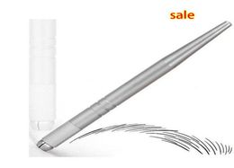 Whole100Pcs silver professional permanent 3D embroidery makeup manual pen tattoo eyebrow microblade3979658